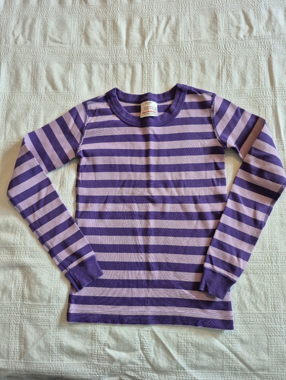 Hanna Andersson size 130 or 8 girls pajama top, 2 tone purple VGUC